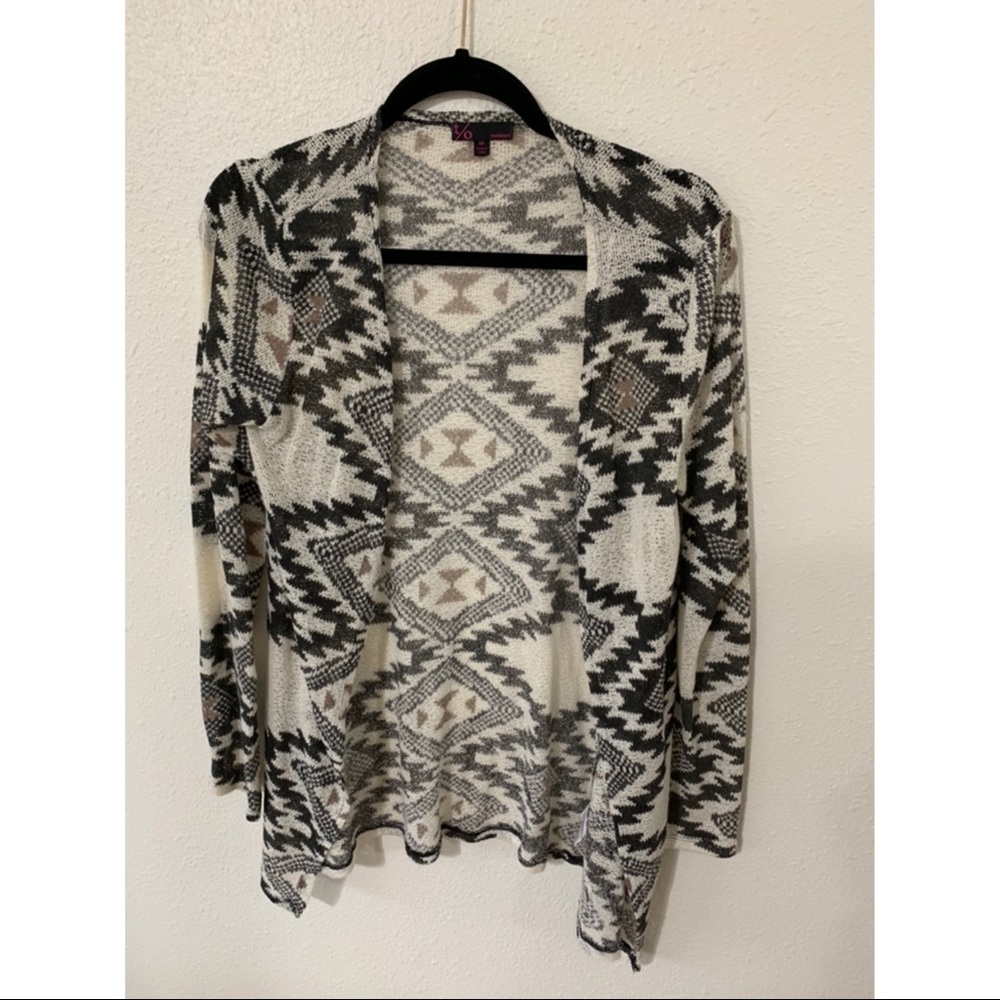 Aztec Print Cardigan Sweater